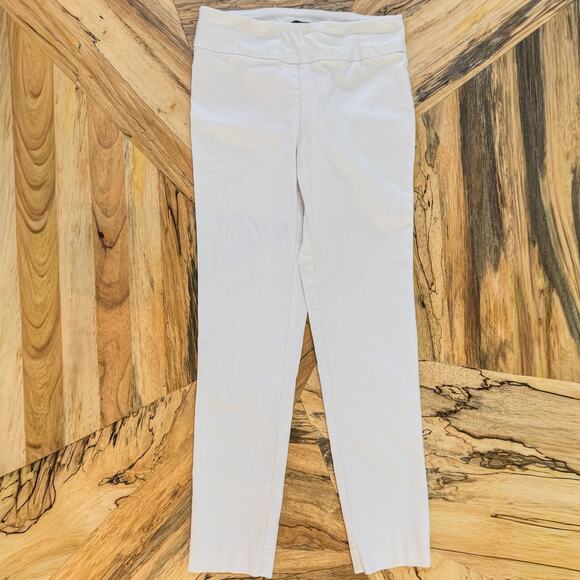 Pure Amici, Premium Activewear Slim Fit Bright White Pull Up Pant, Women's Small - Picture 3 of 9